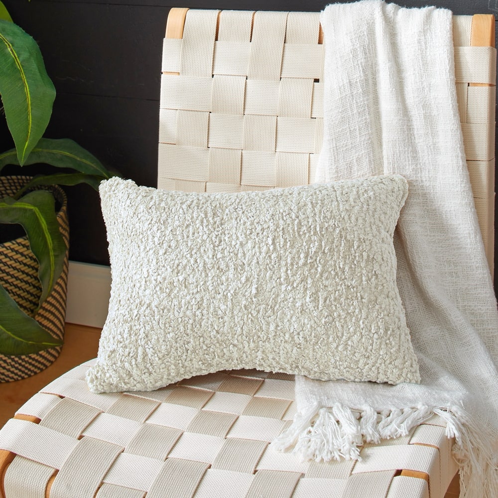 Sorra Home Indoor Soft-Textured Knife Edge Lumbar Pillow