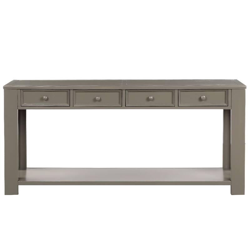 Modern Console Table/Sofa Table with Storage Drawers and Bottom Shelf for Entryway Hallway