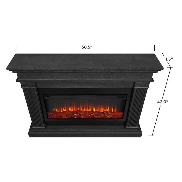 dimension image slide 4 of 7, Real Flame Beau Electric Landscape Fireplace 58.5"