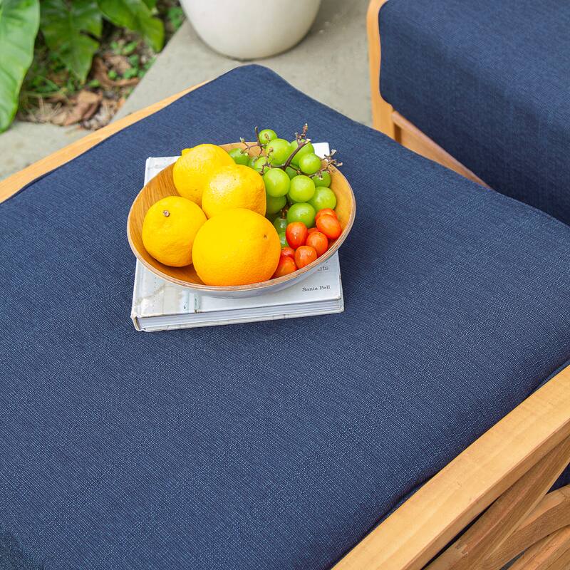 Cambridge Casual Lowell Teak Patio Ottoman with Cushion
