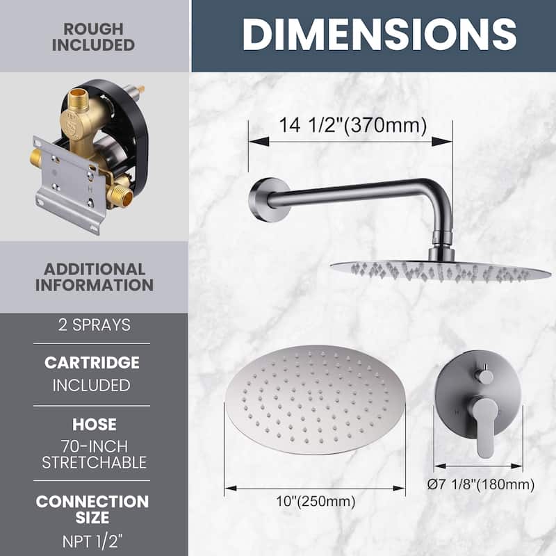 WOWOW Wall Mount 9-Spray Shower Faucet with Handshower