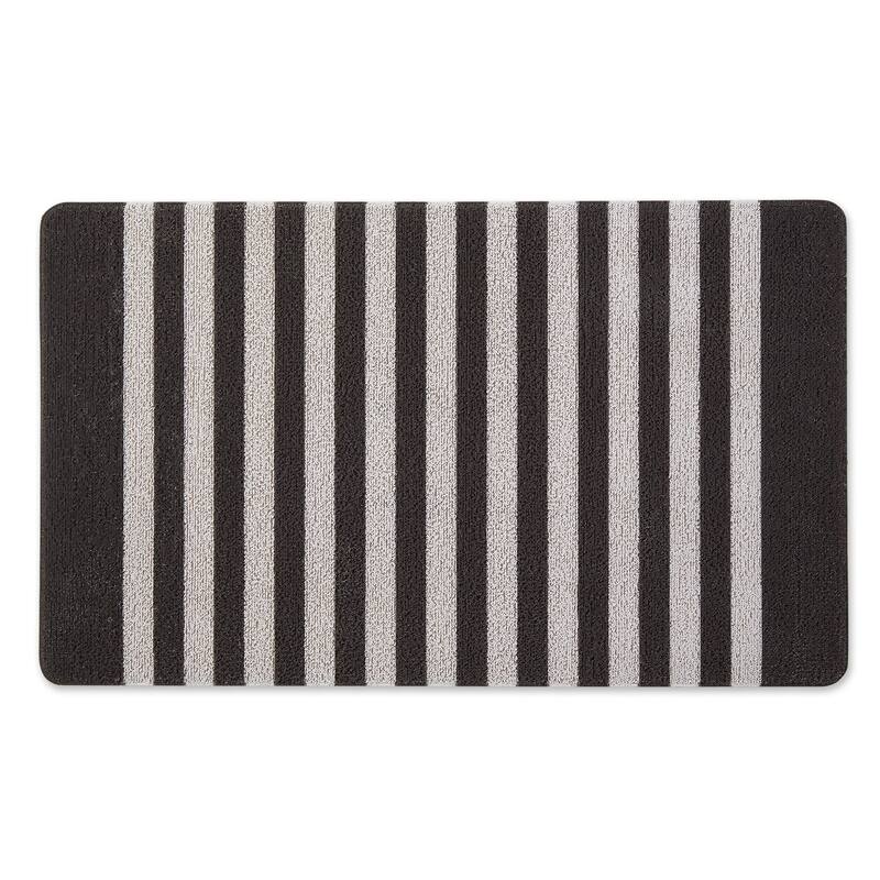 DII Tufted Mat - 17.75x29.5" - Black/White Stripe