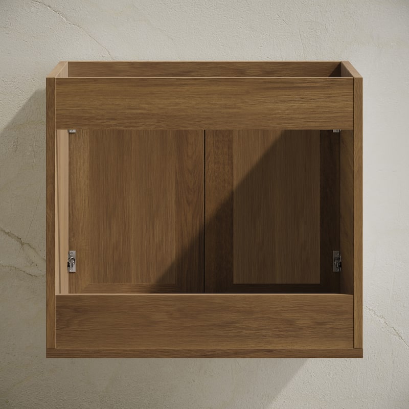 Classe 24" Wall-Mounted Bathroom Vanity In Brown Oak Without Sink Top - 24