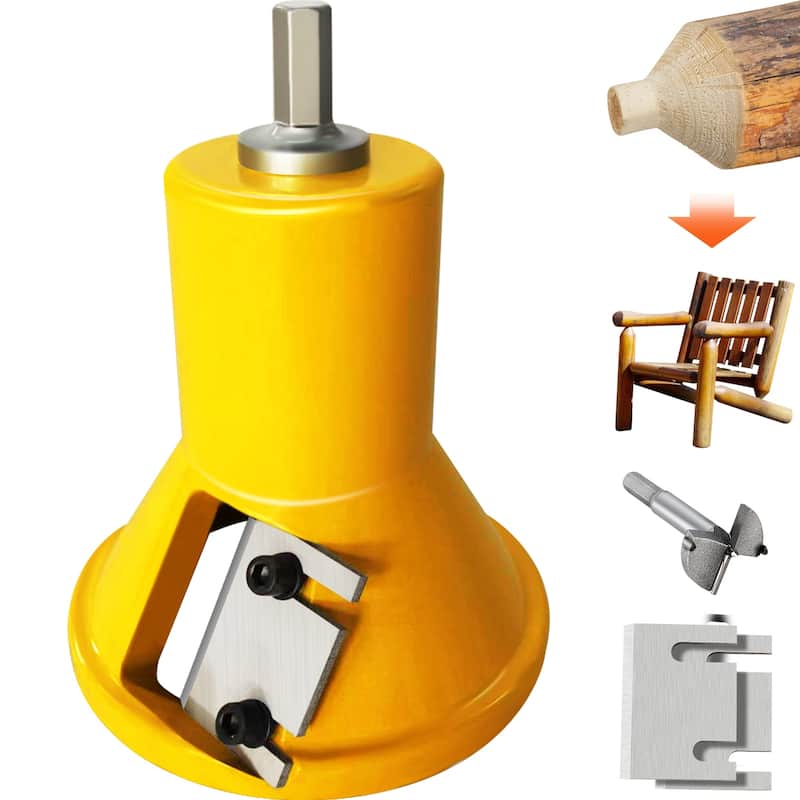 Tenon Cutter, 1.5" / 38 mm Diameter, Premium Aluminum & Steel Log Furniture Cutter, with Dual Blades - Straight Blades