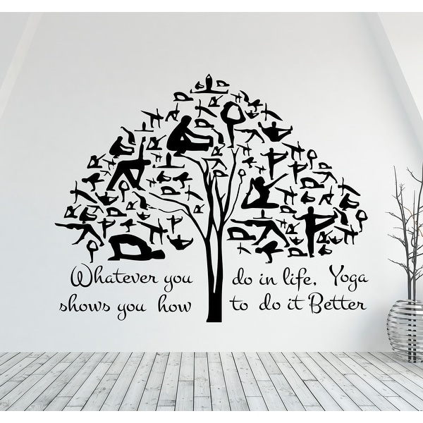 Tree Yoga Wall Decal Tree Wall Art Meditation Yoga Stickalz Room