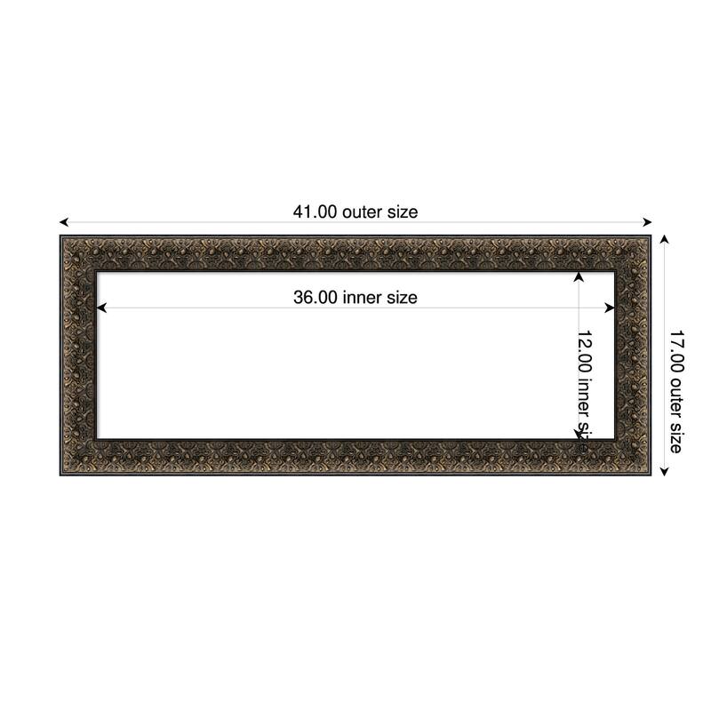 Amanti Art Intaglio Embossed Black Framed Dry Erase Magnetic Board - 41 x 17 in