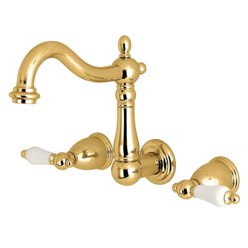 Heritage Two-Handle 3-Hole Wall Mount Bathroom Faucet