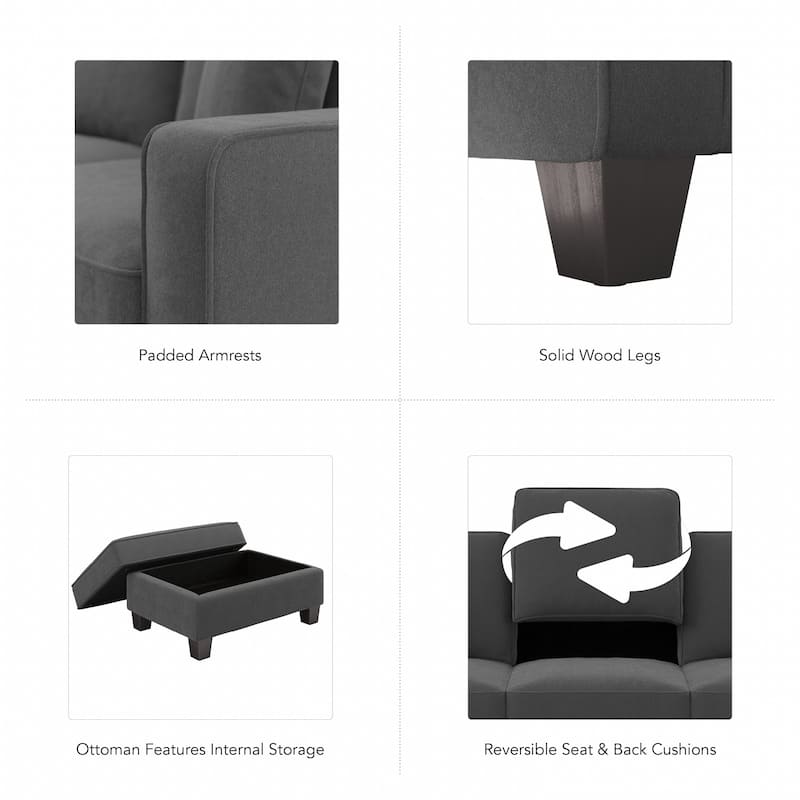 Bush Furniture Stockton Living Room Accent Chair with Ottoman Set