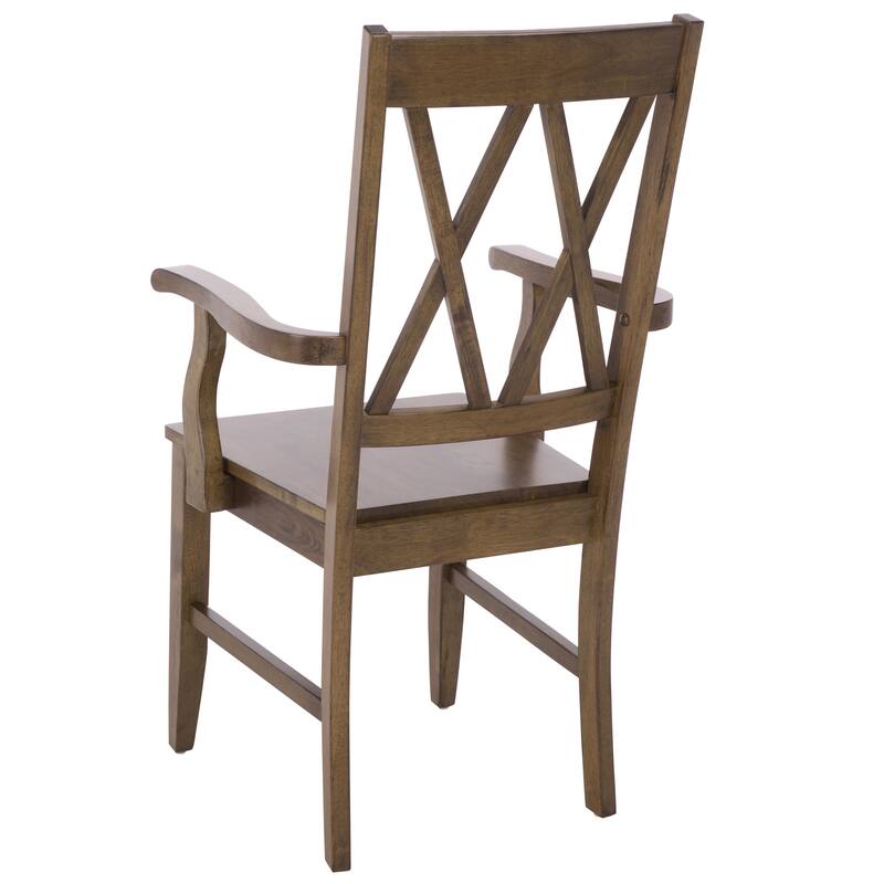 SAFAVIEH HOME Yelena Double X-Back Arm Chair - 18"W x 22"D x 39"H