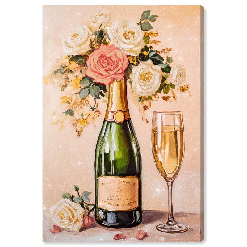 Blooming Champagne Vase Canvas by Art Remedy, Gallery Wrapped - 16" x 24"