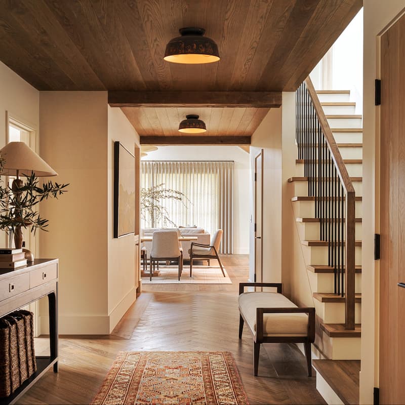 2-Light Farmhouse Semi Flush Mount Ceiling Light