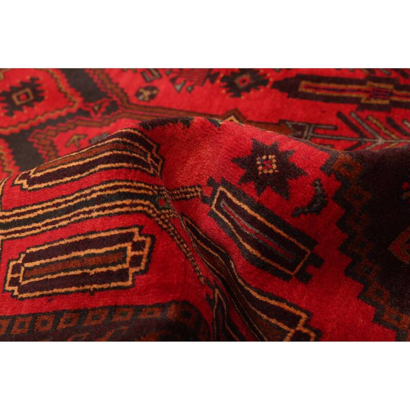 ECARPETGALLERY Hand-knotted Teimani Red Wool Rug - 4'0 x 6'11