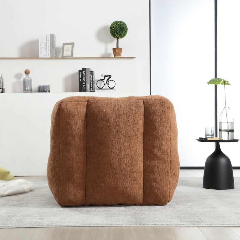Fluffy bean bag chair with memory foam and ottoman