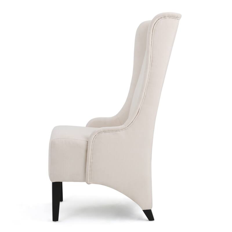 High Back Kitchen Side Chair, Winged Dining Chair with Tapered Birch Wood Legs, Glam Plum Dining Chair for Dining Room Kitchen
