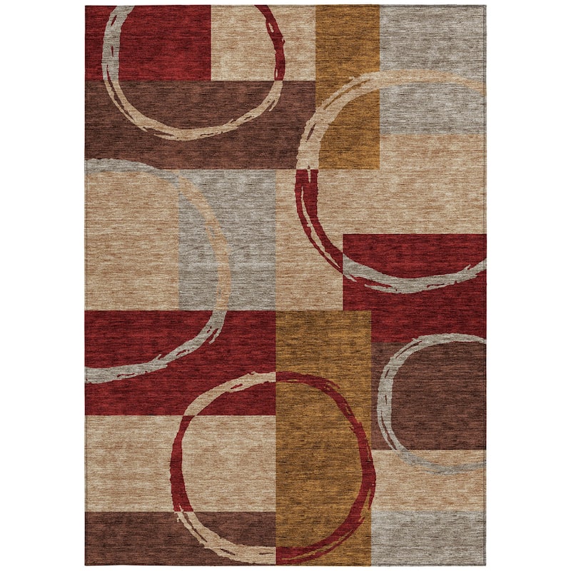 HomeRoots Geometric Modern Rectangle Outdoor Rug