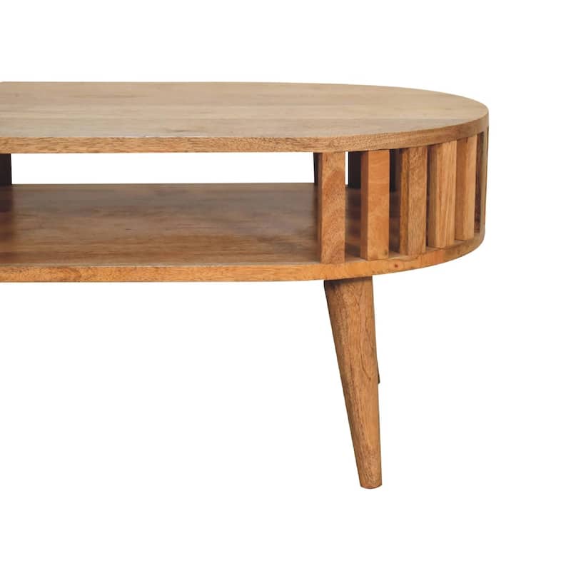 Artisan Furniture Solid Wood Oak-ish Ariella Japanese Coffee Table, Brown, 1 Shelf