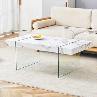 Modern Design Coffee Table with Tempered Glass Legs - Bed Bath & Beyond ...