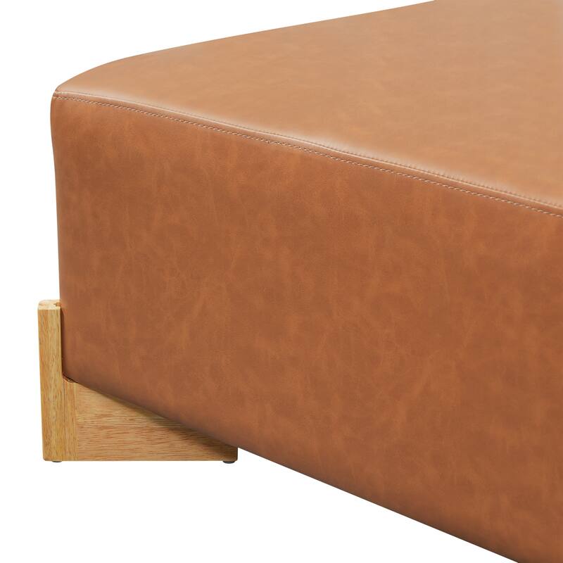 Christopher Knight Home - Arden Modern Upholstered Ottoman with Wooden Legs