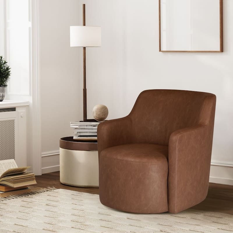 HomePop Upholstered Swivel Accent Chair