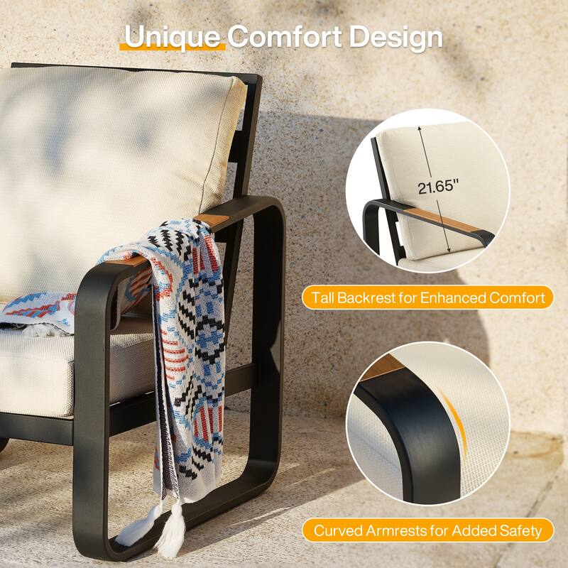 Outdoor Patio Conversation Chair, Loveseat, Sofa with Removable Cushions