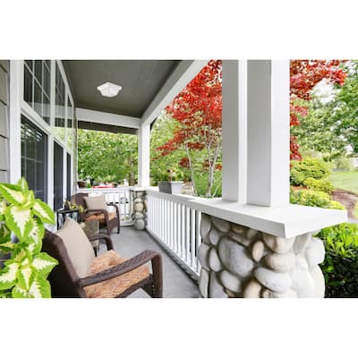Design House Traditional 2-Light Outdoor/Indoor Ceiling Light - White