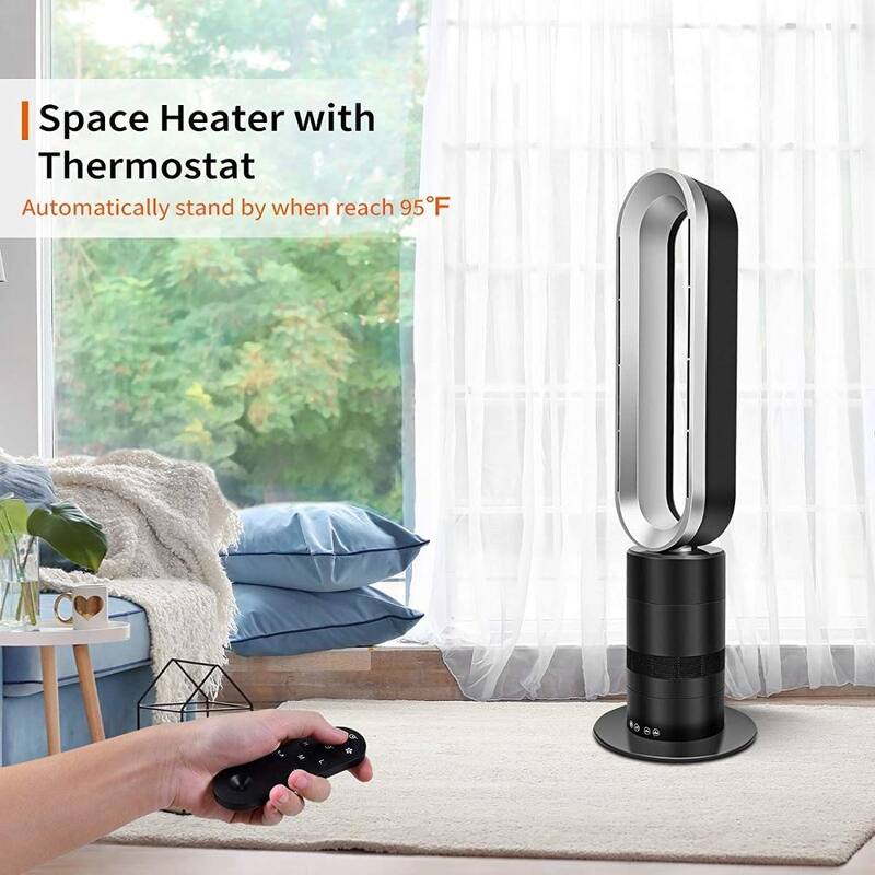 40 In. 3 Speed Remote Control Oscillating Tower Fan In Black