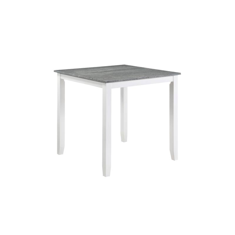 Janne White Gray Fabric Square Counter Height Set