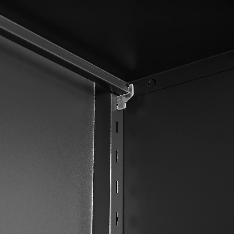 2 Doors Metal Storage Cabinet Kitchen Pantry Cabinet With Adjustable Shelves Tall Steel Cabinet Locker