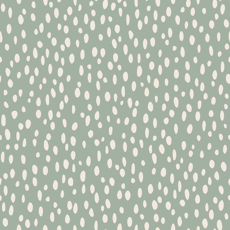 Abstract Joliet Willa Moss Dots 33 ft L X 20.9 in W Wallpaper. - Moss
