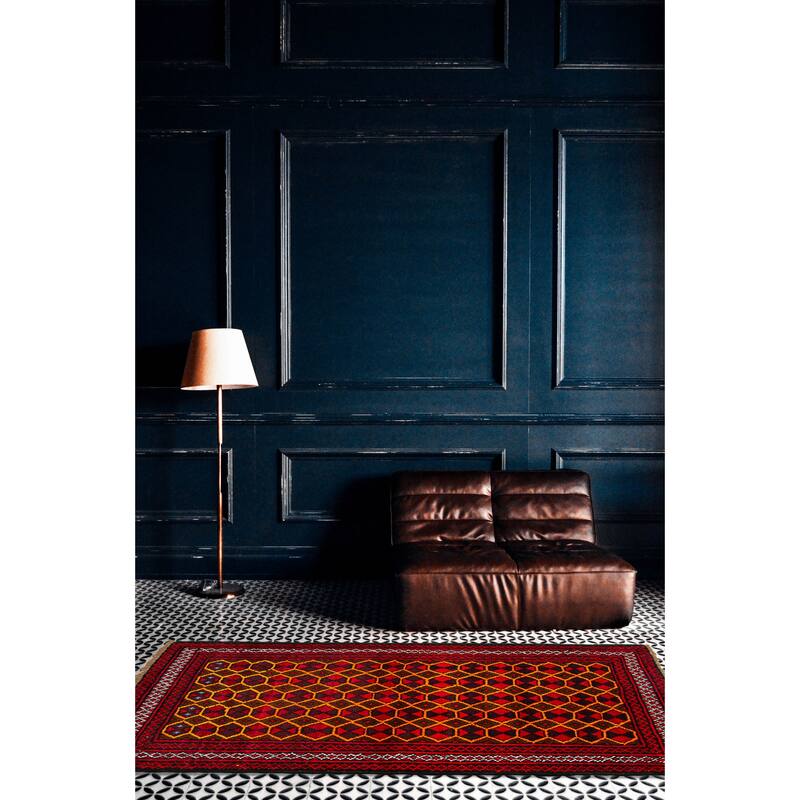 ECARPETGALLERY Hand-knotted Baluch Red Wool Rug - 3'6 x 5'7