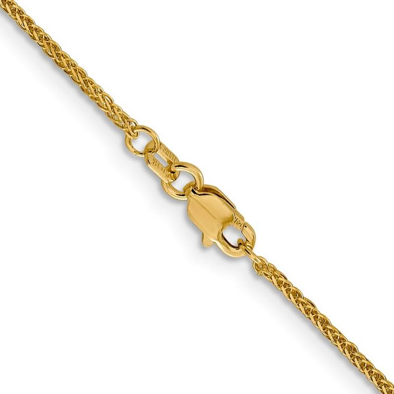 Curata 14k Yellow Gold 1.0mm Diamond Cut Quadra Wheat Chain Necklace (Lobster) Options: 16 18 20
