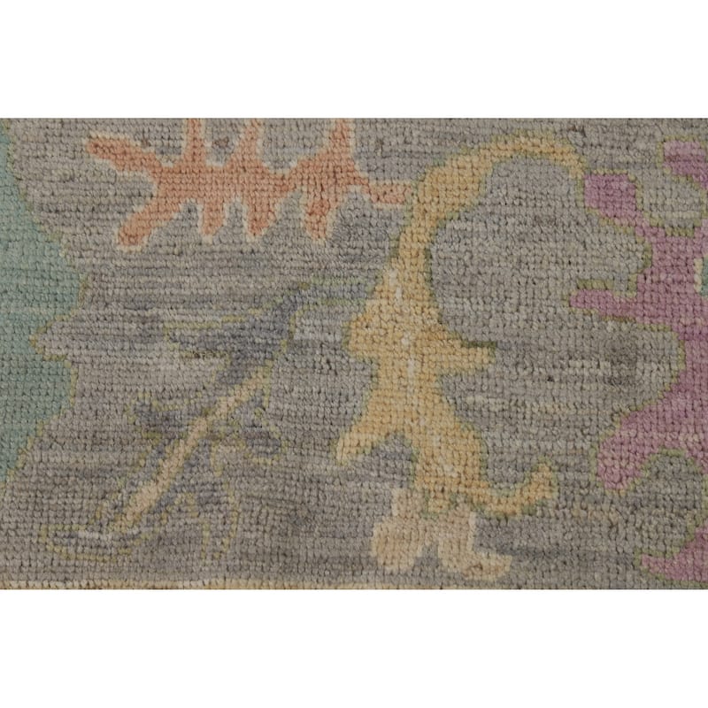 Hand Knotted Oriental 100% Wool Carpet Transitional All-Over Navy Blue & Blues Oushak Area Rug - 9' 11'' X 8' 4''