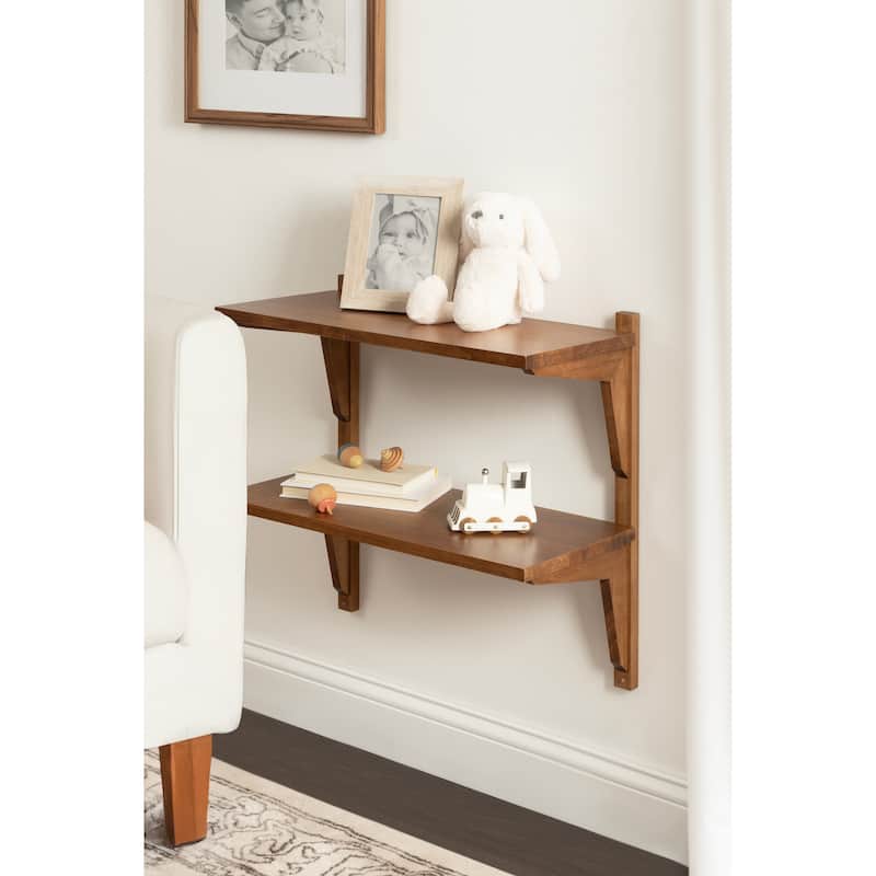 Kate and Laurel Meridien Mid-Century Wall Shelves