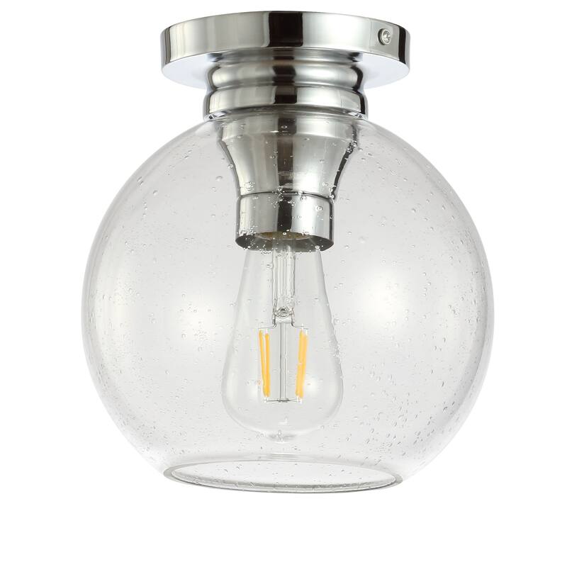 Duo 7.75" Metal/Glass LED Flush Mount, by JONATHAN Y