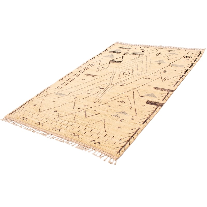 ECARPETGALLERY Hand-knotted Pak Finest Marrakesh Cream Wool Rug - 7'1 x 10'7