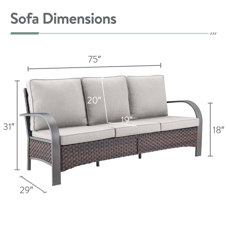 Patio Furniture Outdoor Couch 3 Seater Sofa