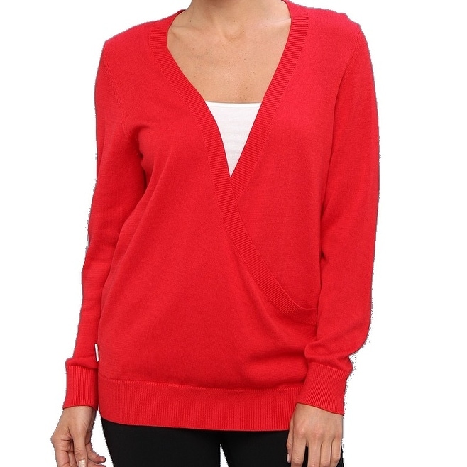 red wrap sweater women's