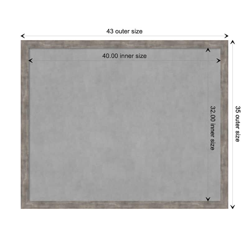 Amanti Art Marred Pewter Framed Magnetic Board - Board Size 40x32