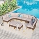 preview thumbnail 38 of 54, 11-Piece Outdoor Wicker Half-Round Furniture Set, Half-Moon Sectional Sofa Set All Weather Rattan Curved Conversation Sets
