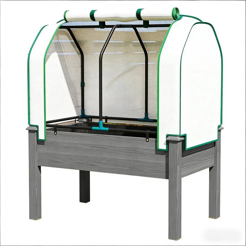 Wooden Outdoor Planter Box, Convenient Raised Raised Bed