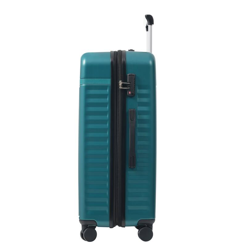 5-Piece Modern Hard-Shell Luggage Expandable Luggage with Spinner Wheels and TSA Lock, for Boarding Travel, Dark Green