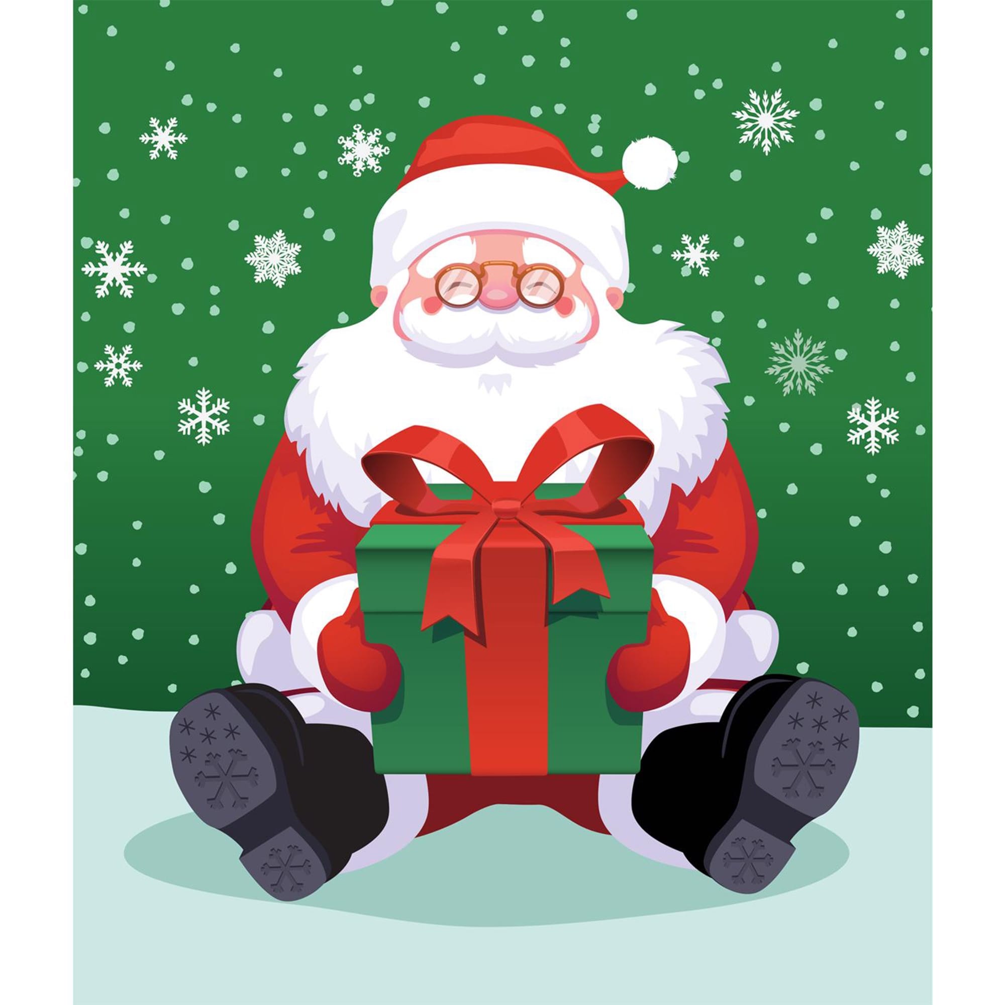 Garage Celebrations Santa 7 ft. x 8 ft. Garage Door Cover - Red