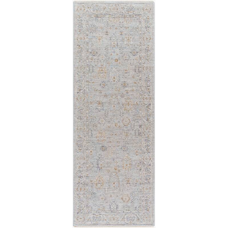 Livabliss Traditional Avant Garde Medallion Area Rug - 2'7" x 10' - Grey/Slate