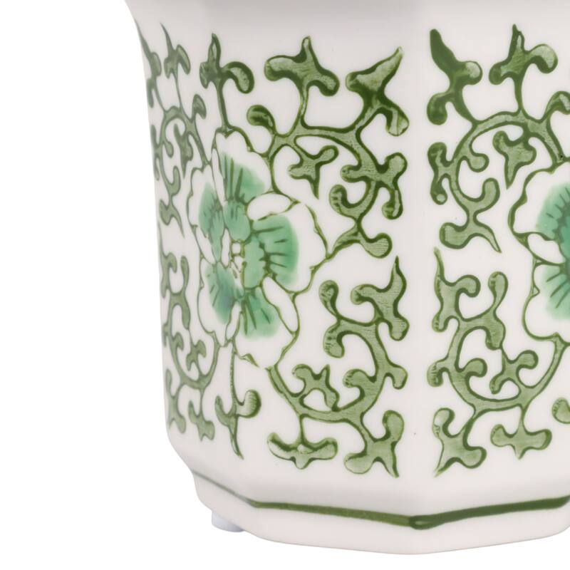Modern Chinoiserie Ceramic Candle - Plumeria Scented - 4.0"