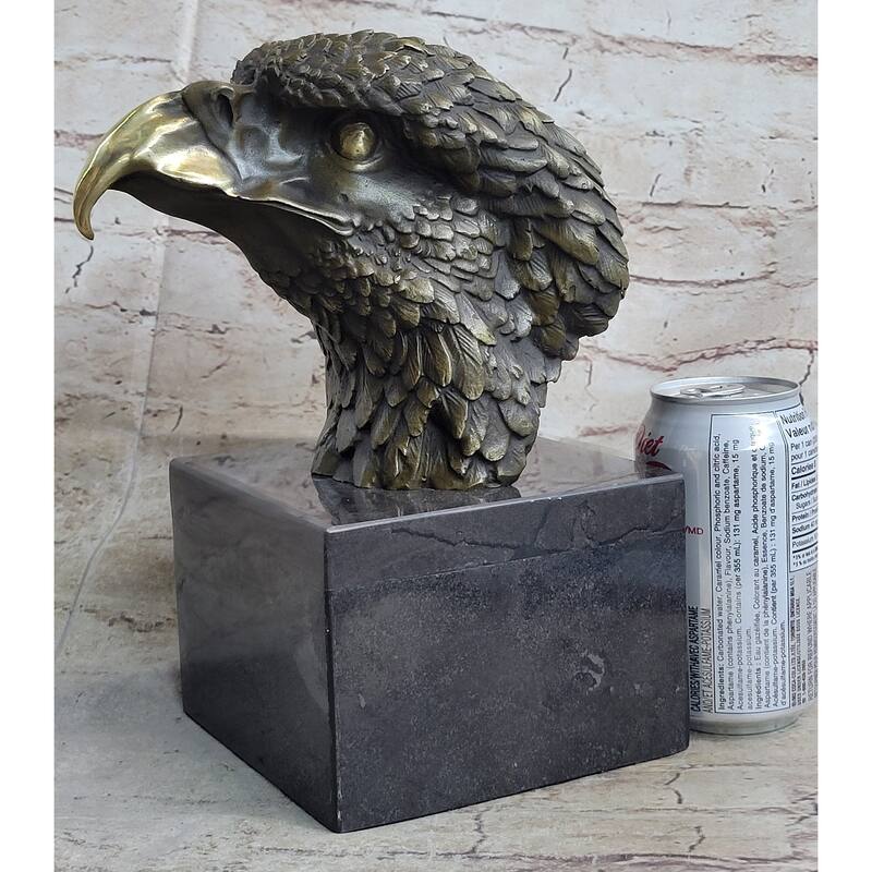 Signed Original Impressive Large Eagle Bird Wild Life Marble Base Figurine Decor