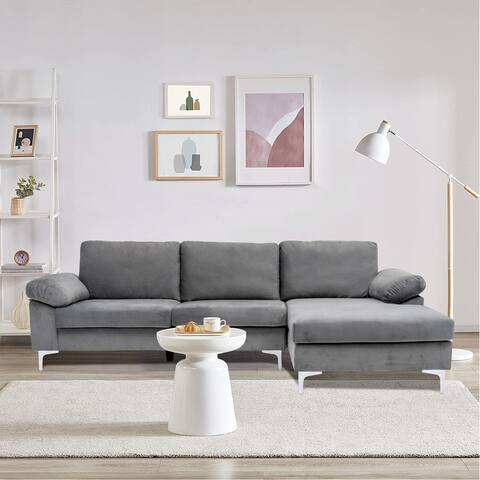 Convertible Tufted Sleeper Corner Sectional Sofa Bed,L-Shape Sectional Sofa