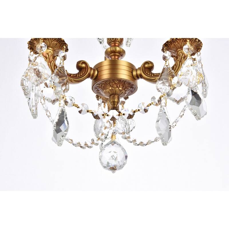 Somette Crystal 3-light French Gold Chandelier