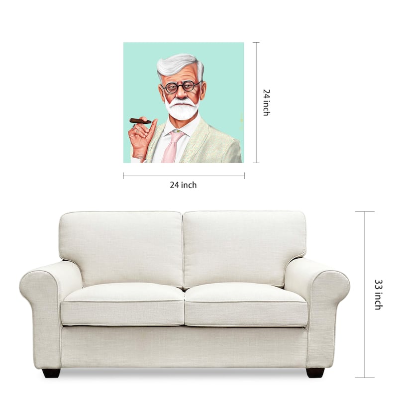 Empire Art Direct Hip Sigmund Freud Printed Tempered Glass Wall Art - Multi-Color