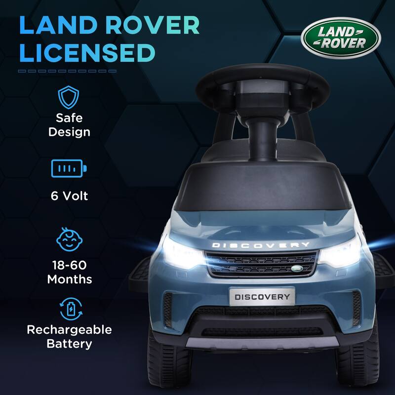 2-in-1 Sliding Car for Kids: Qaba Licensed Land Rover 6V Electric Ride On Toy with Interactive Features