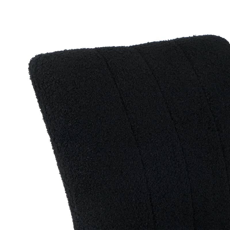 teddy upholstered wool dining chair with metal legs